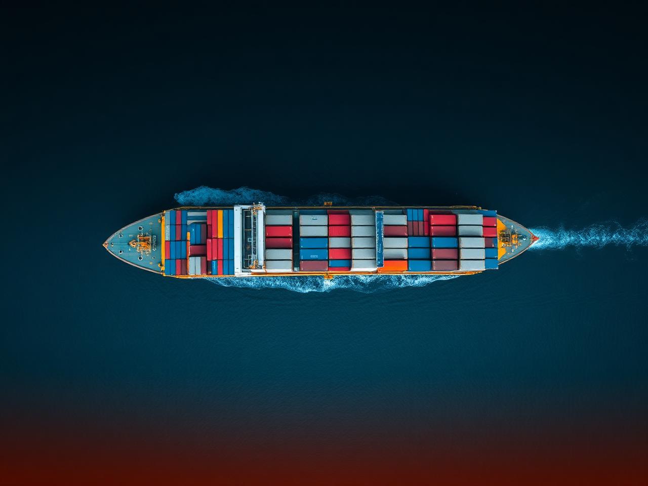 Container vessel at sea